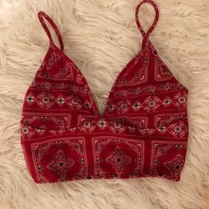 Red Bandana Bralette / Crop top
